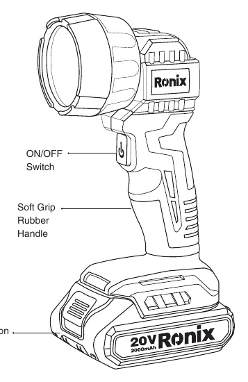 Schemat budowy lampy roboczej