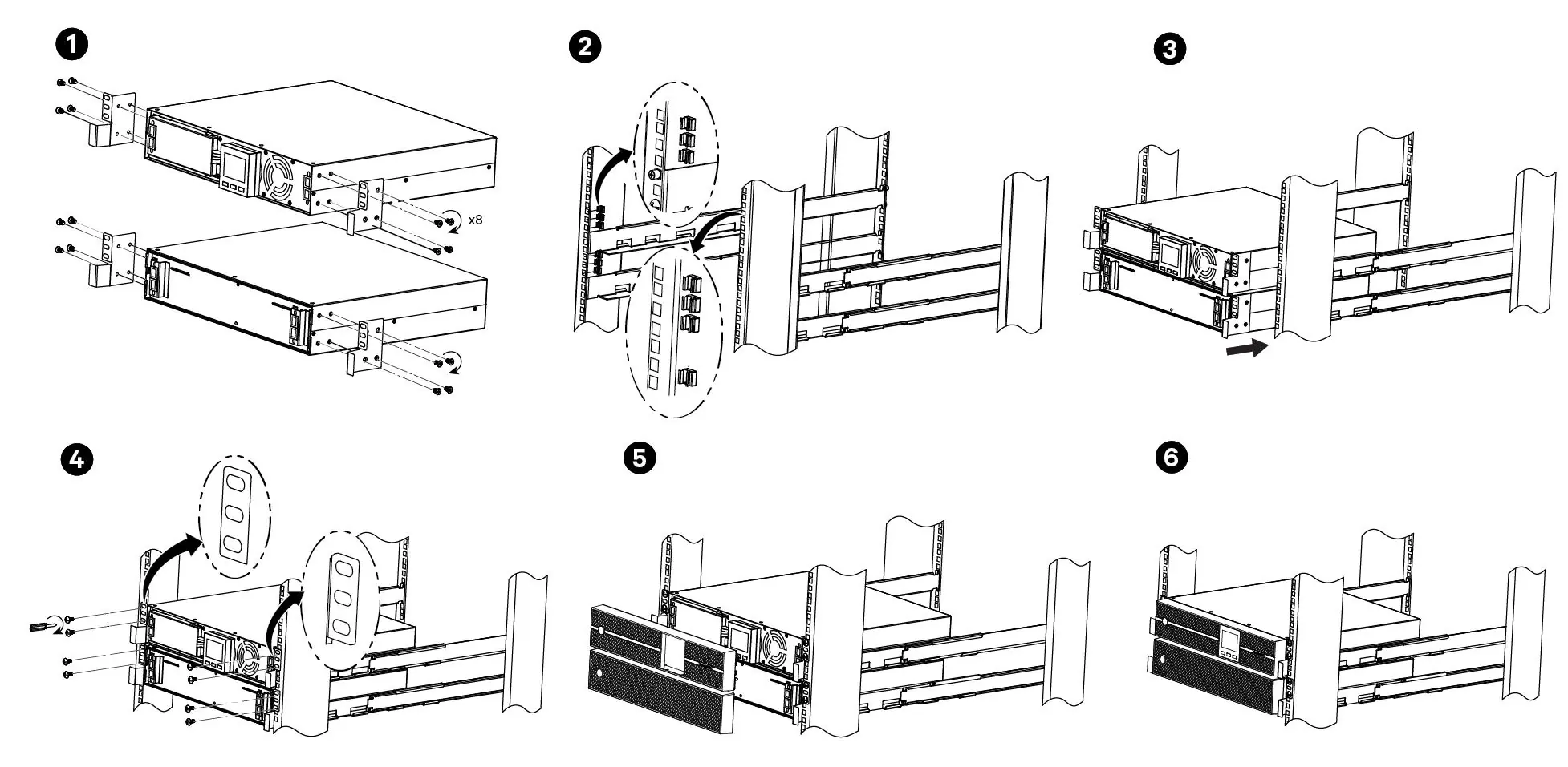 Montaż w szafie Rack