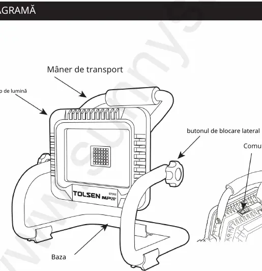 Schemat budowy naświetlacza Tolsen 87312