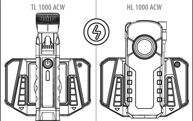 Ładowanie lamp roboczych TL 1000 ACW i HL 1000 ACW