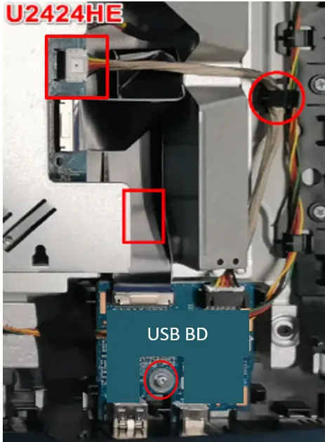 Demontaż złącza USB BD FFC