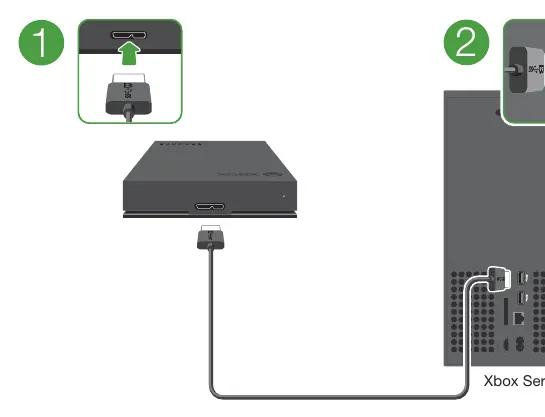 Podłączanie dysku do konsoli Xbox Series X