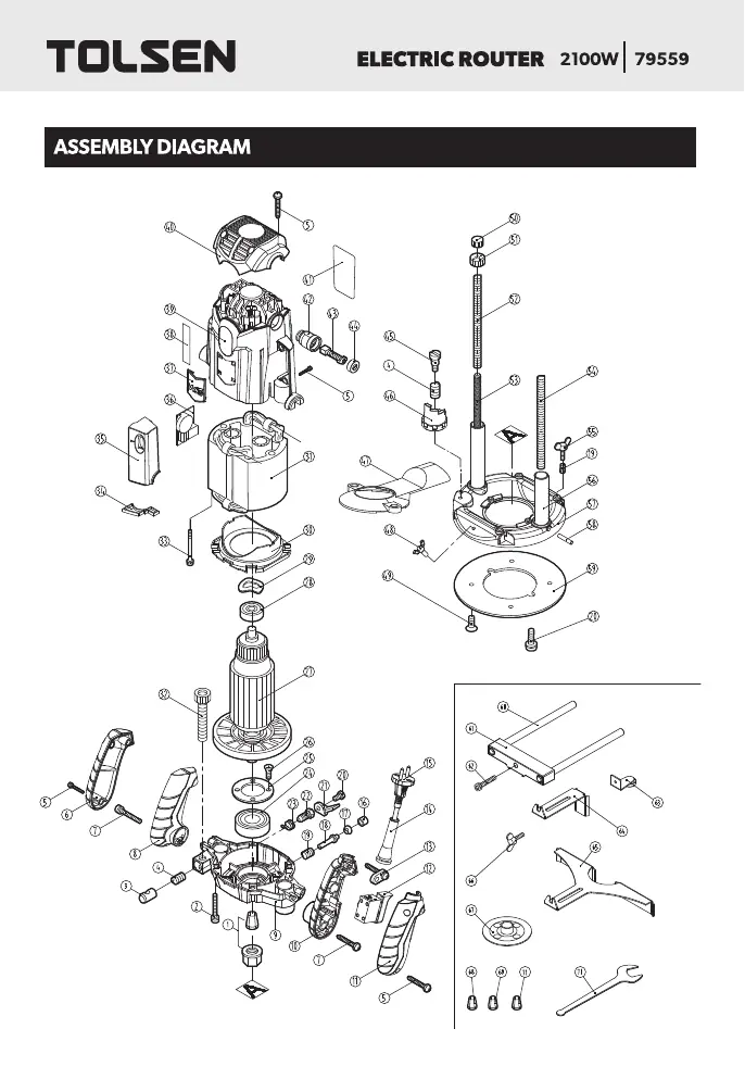 Schemat montażowy frezarki Tolsen 79559