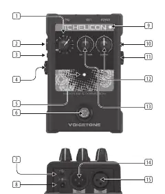 Schemat elementów sterujących TC Helicon VoiceTone C1