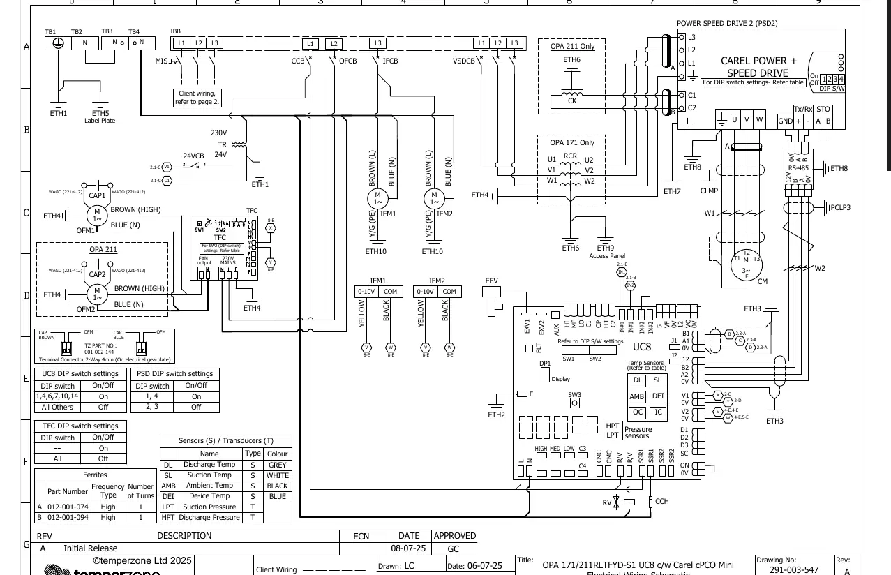 Schemat połączeń elektrycznych (1 z 2)