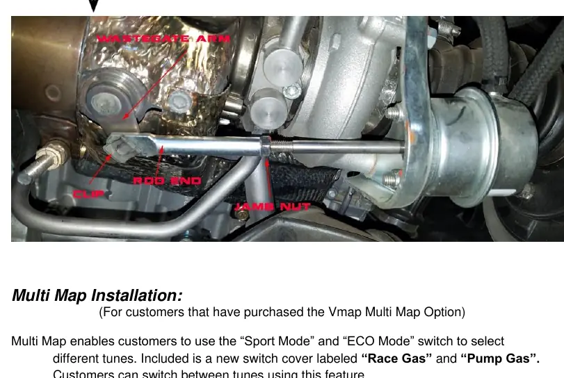 Schemat regulacji cięgna wastegate