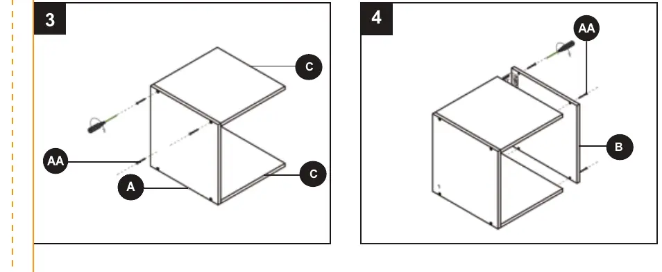 Łączenie paneli (kroki 3-4)