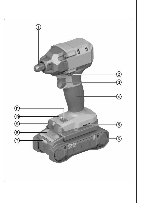 Schemat budowy zakrętarki udarowej Hilti SIW 4AT-22