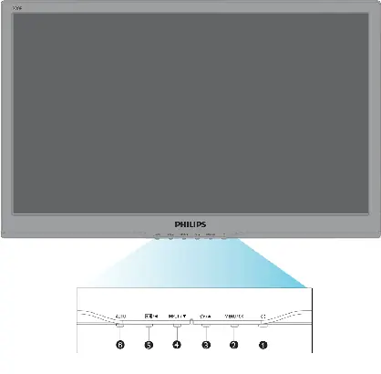Panel przedni monitora z przyciskami sterującymi