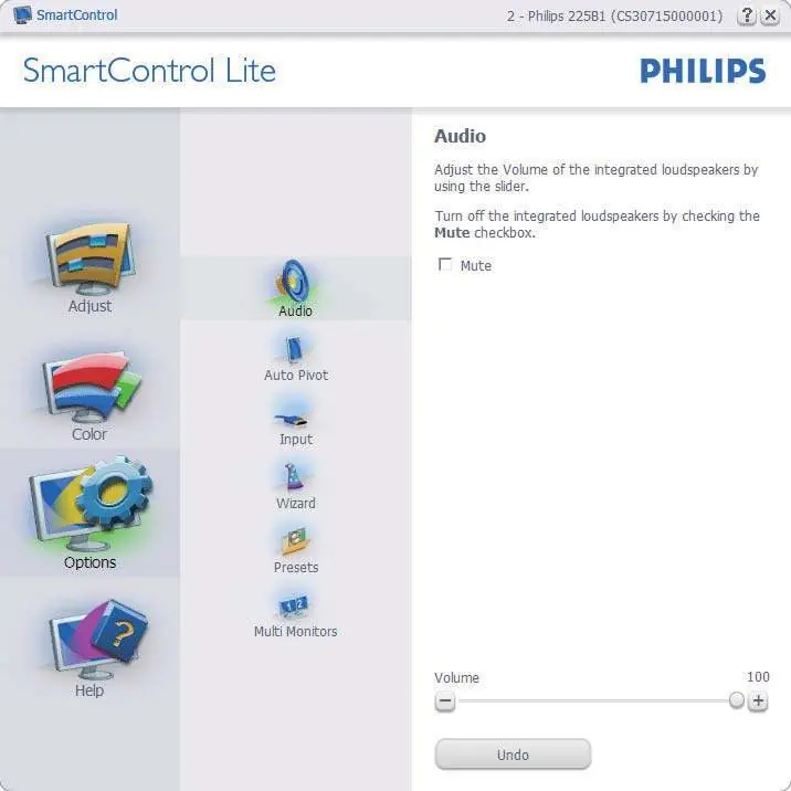Ustawienia wejścia w SmartControl Lite