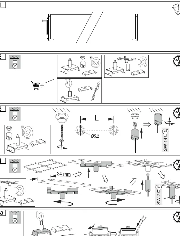 Kroki montażu mechanicznego 1-4