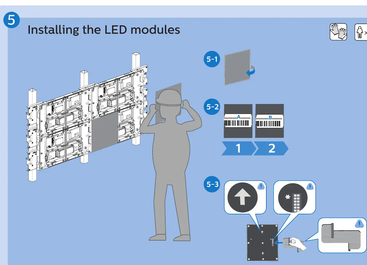 Schemat instalacji modułów LED