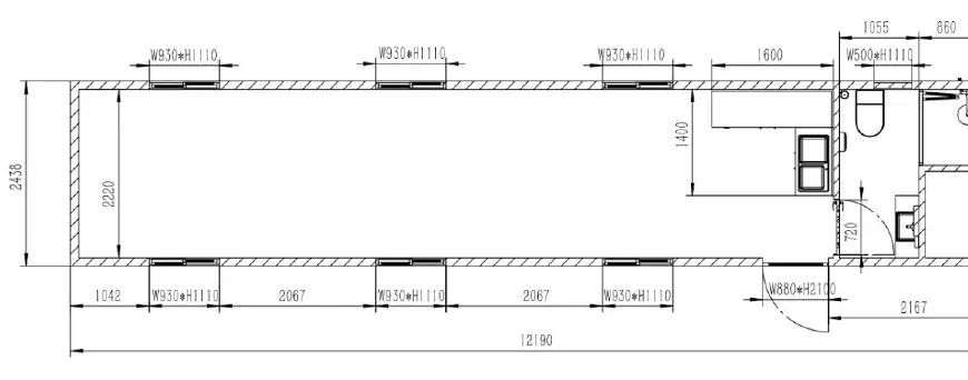 Plan rzutu kontenera