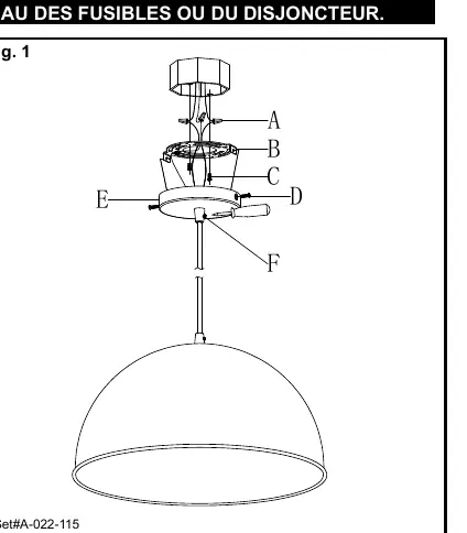 Schemat montażu elementów lampy (Fig. 1)
