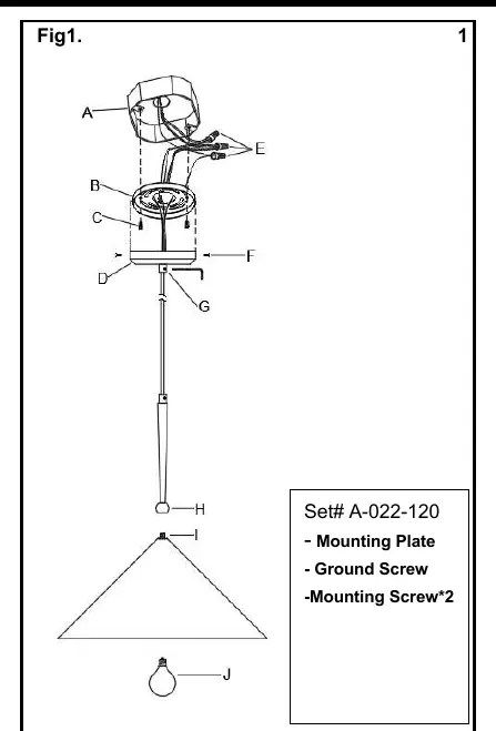 Schemat montażu mechanicznego lampy