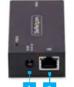 Panel tylny z portem Ethernet i zasilaniem