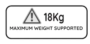 Maksymalne dopuszczalne obciążenie szafki wynosi 18 kg.