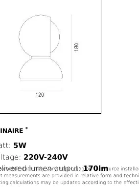 Schemat wymiarowy lampy Eclisse