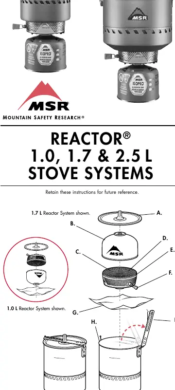 Schemat budowy systemu kuchenki Reactor (1.0L i 1.7L) oraz wykaz części.