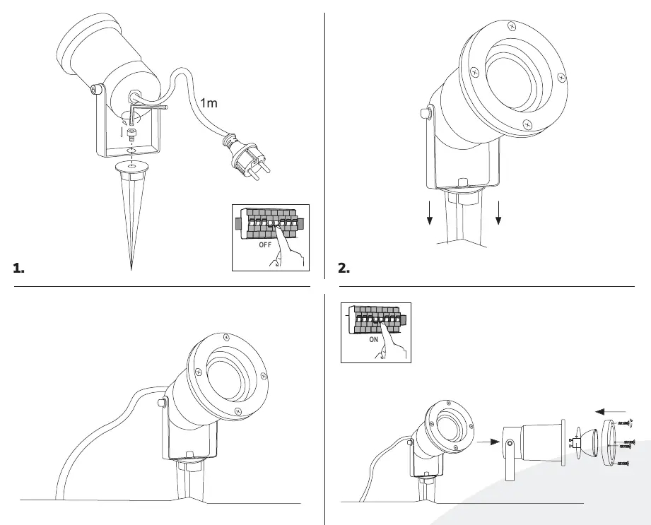 Schemat instalacji lampy ogrodowej