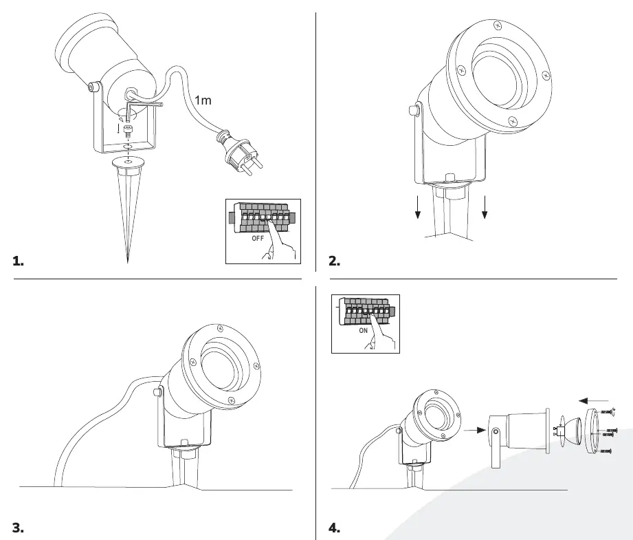 Schemat instalacji lampy ogrodowej