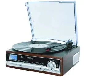 Gramofon z otwartą pokrywą