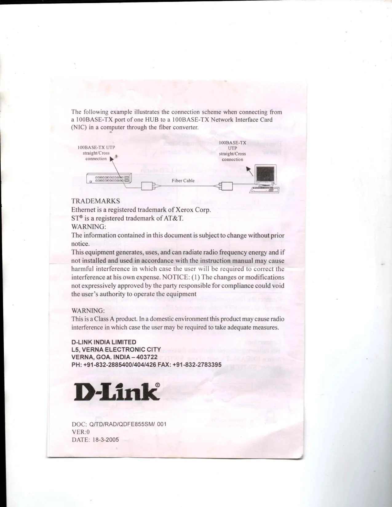 Schemat połączenia sieciowego