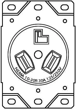 Schemat gniazda NEMA 10-30R