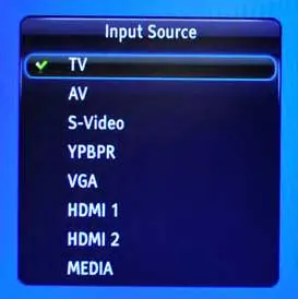 Wybierz źródło sygnału w menu telewizora.
