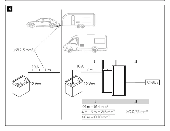 Schemat podłączenia elektrycznego 12V