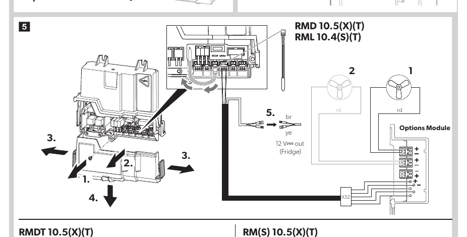 Schemat połączeń elektrycznych dla RMD i RML