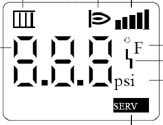 Wyświetlacz LCD pokazujący temperaturę i ciśnienie.