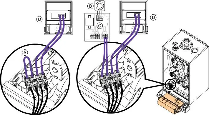 Schemat podłączeń elektrycznych termostatu