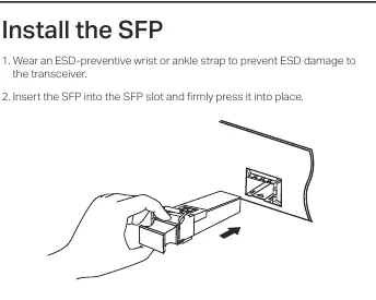 Kroki instalacji modułu SFP