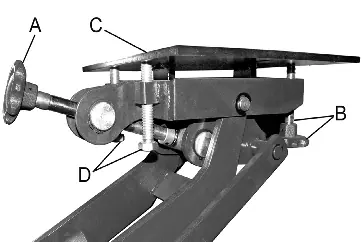 Mechanizm regulacji siodła modelu 1000E.V2