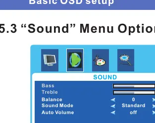 Przykład menu OSD - ustawienia dźwięku