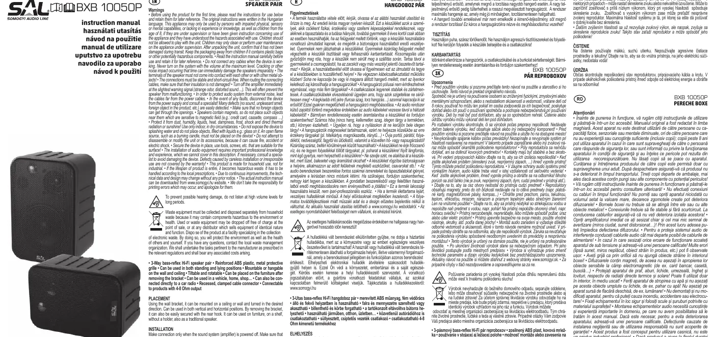Widok pary głośników SAL BXB 10050P w obudowie typu bass-reflex