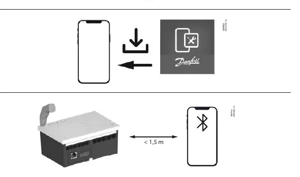 Proces uruchomienia z wykorzystaniem aplikacji mobilnej.