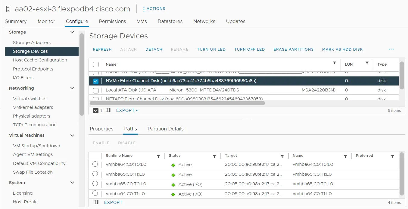Dodawanie adaptera NVMe over TCP w VMware