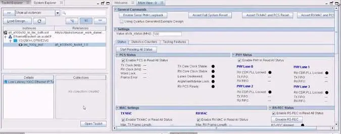 Widok eksploratora Ethernet Toolkit