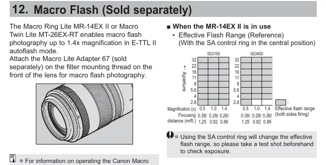 Montaż adaptera Macro Lite Adapter 67 na przednim gwincie obiektywu w celu podłączenia lampy błyskowej typu Macro.