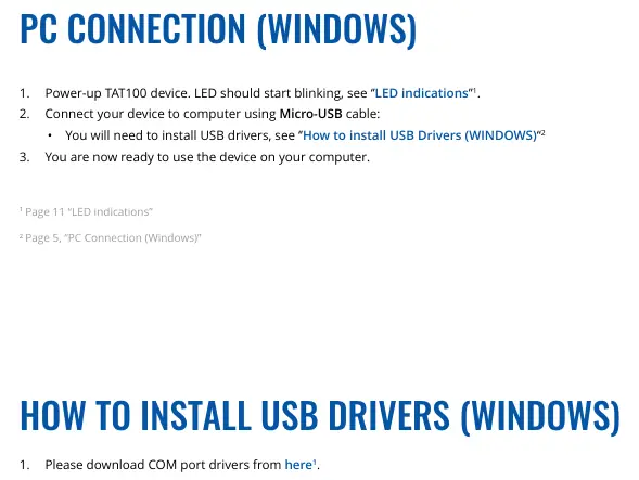 Instrukcja podłączenia urządzenia do komputera przez kabel Micro-USB oraz wskazówki dotyczące instalacji sterowników USB w systemie Windows.