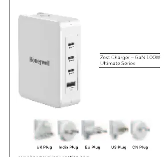 Ładowarka Honeywell Zest Charger z zestawem wymiennych wtyczek