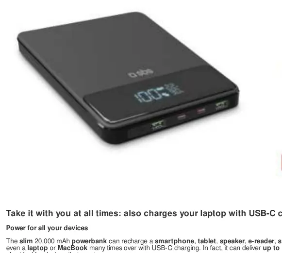 Powerbank SBS 20 000 mAh