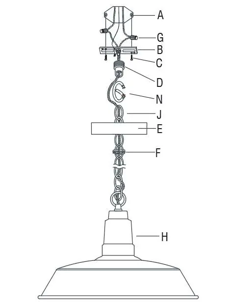 Schemat montażowy elementów lampy