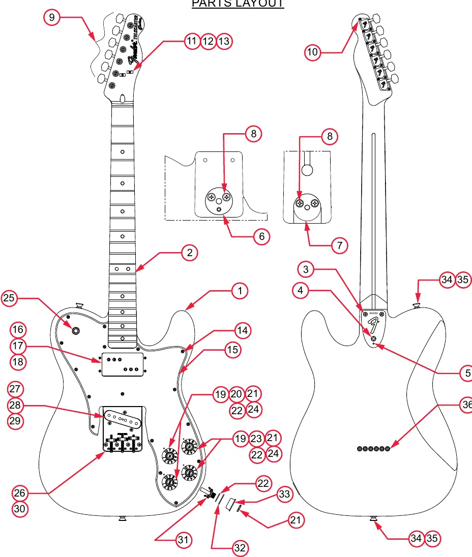 Schemat budowy (Parts Layout) z numeracją części