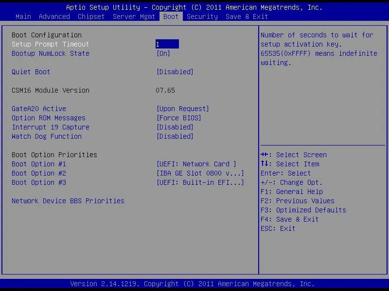 Menu konfiguracji rozruchu (Boot)
