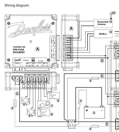Schemat połączeń elektrycznych dla podwójnej sprężarki