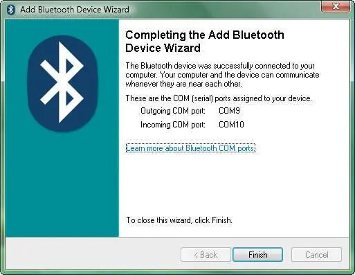 Potwierdzenie pomyślnego sparowania urządzenia Bluetooth