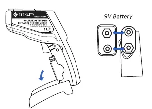Instalacja baterii 9V